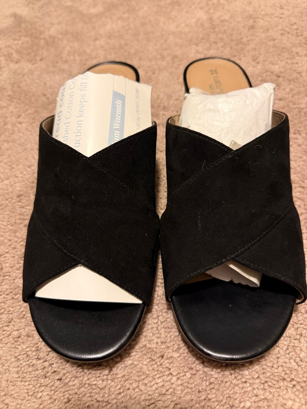 NWOT Naturalizer Black Suede Slide Sandals Open-Toe Mule NEVER Worn Sz 9